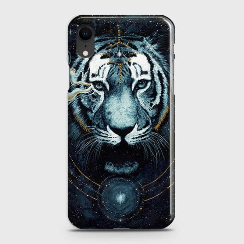 iPhone XR Cover - Vintage Galaxy Tiger Printed Hard Case with Life Time Colors Guarantee