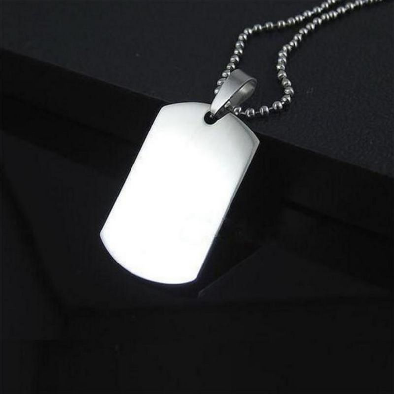 Premium Quality Silver Stainless Steel Dog Tag Chain Pendant Necklace for Men/Boys
