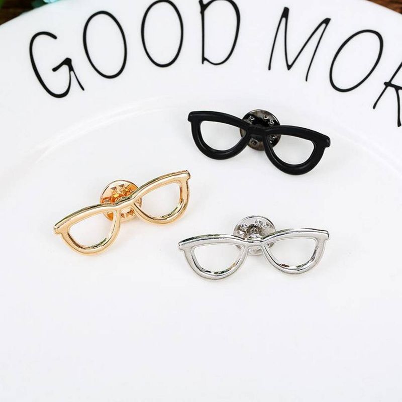 Silver/Golden Stainless steel Glasses Brooch For Men/Womens