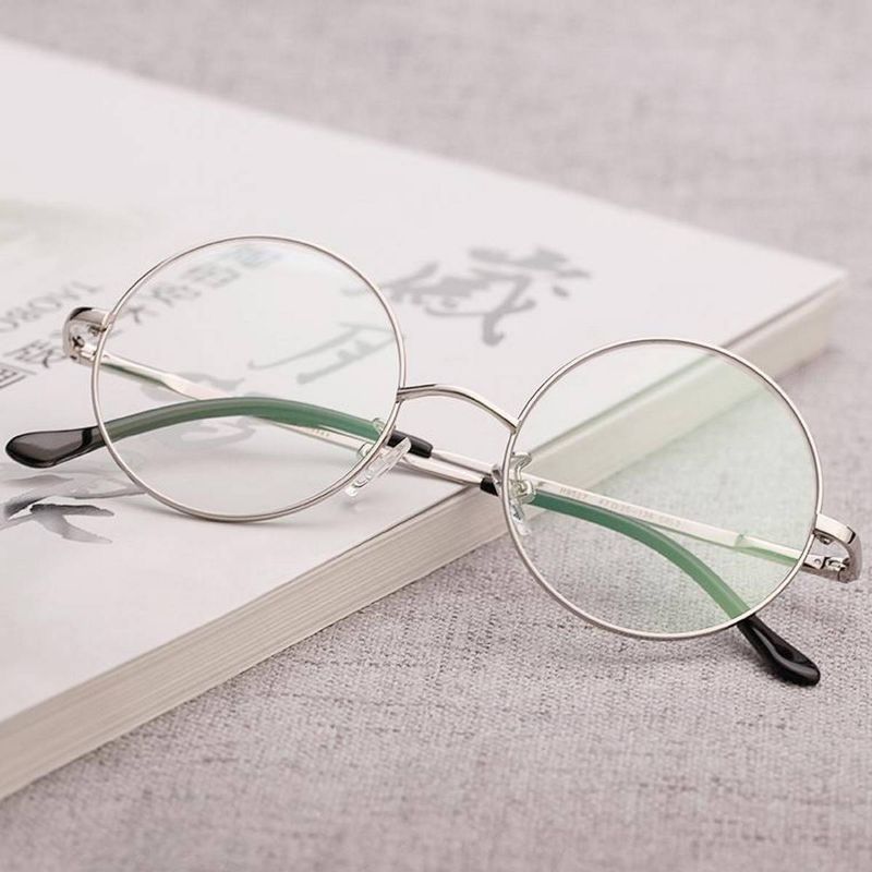 Silver Round Harry Style Glasses For Girls