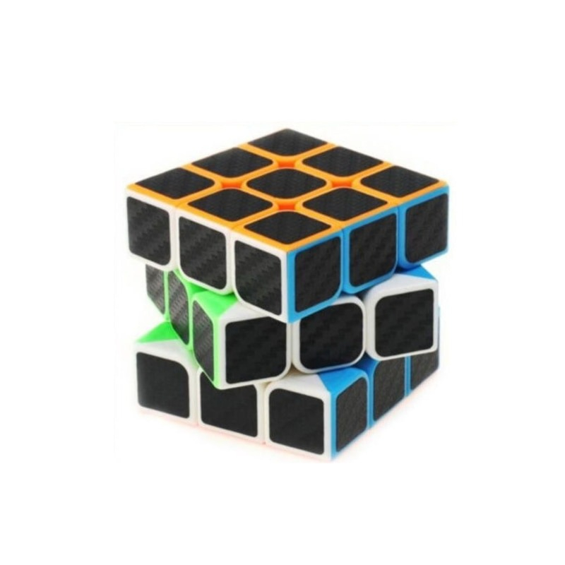 3x3x3 Rubik's Cube Puzzle Twist Toy Smooth Carbon Fiber Sticker Speed Cube