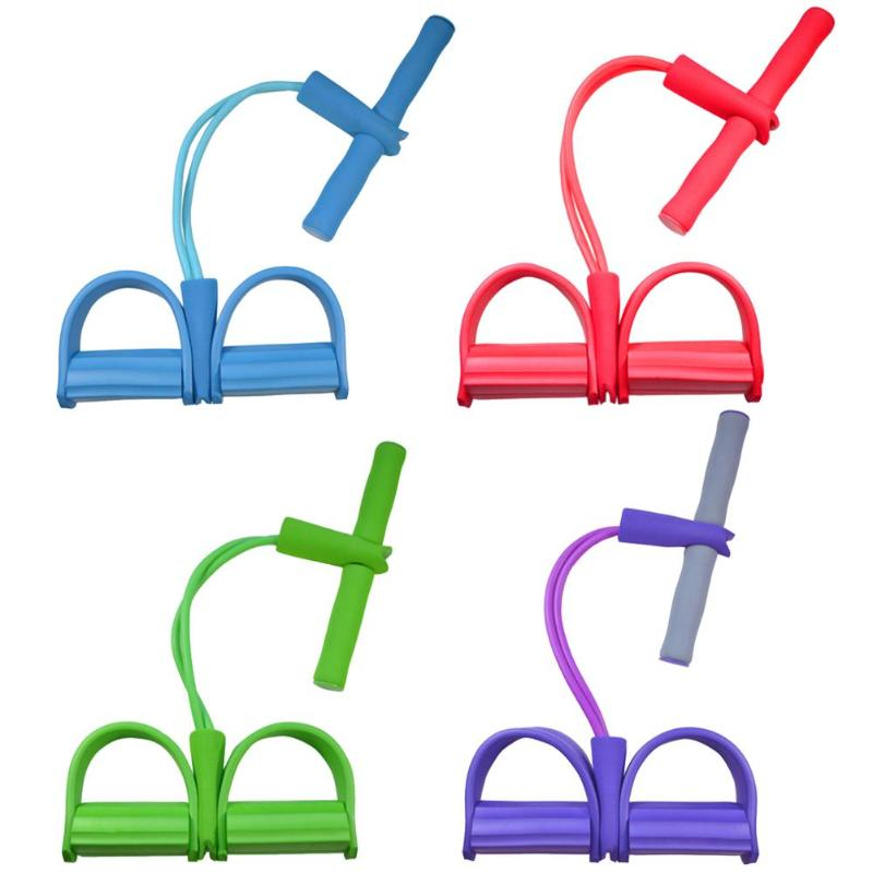 Durable Foot Pedal Pull Rope 2 Tube Resistance Band Pedal Exerciser