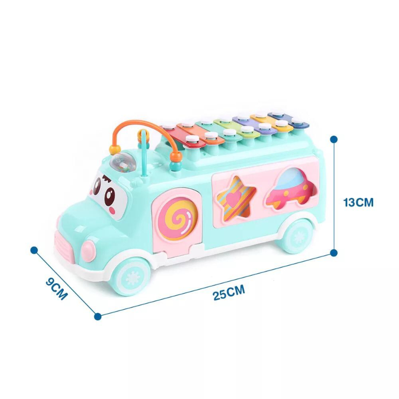 Happy Bus Shape Xylophone For Kids Multi Color