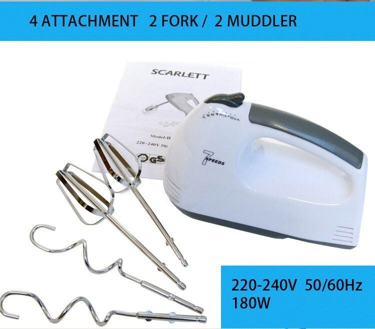 Electric Hand Mixer Machine With 7 Speed Hand Held Food Beater