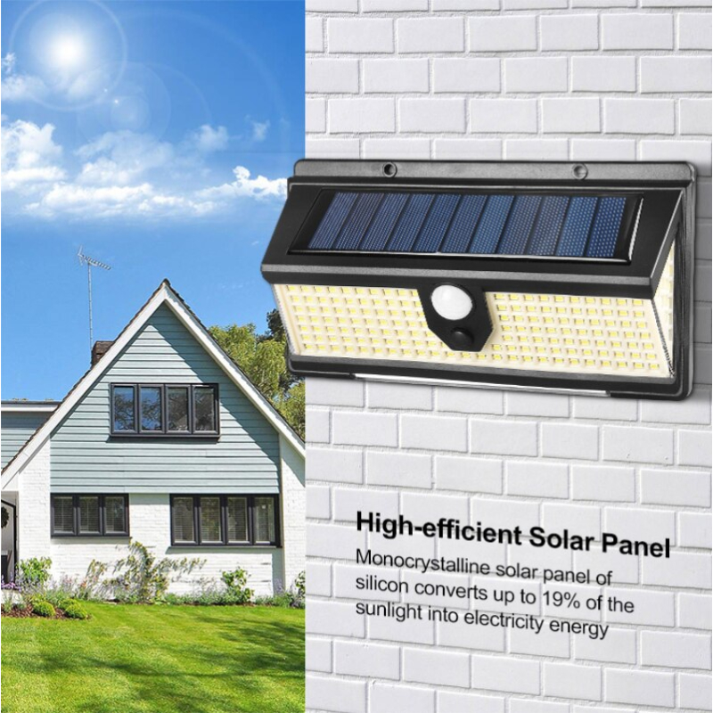 Solar Power Night Light Security 190 LED Solar Lamp PIR Motion Sensor Wall Lamp CDS Night Sensor Waterproof Path Garden Lighting
