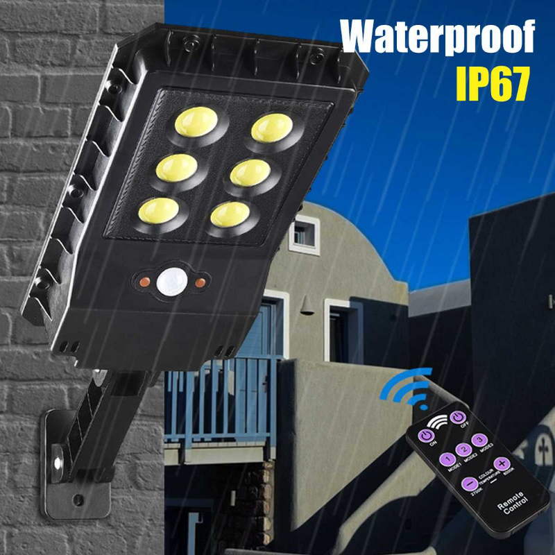 90COB OutIdoor Solar LED Street Light Waterproof Wall Lamp Smart Remote Control Upgrad 800 Home Garden Square Highway Light