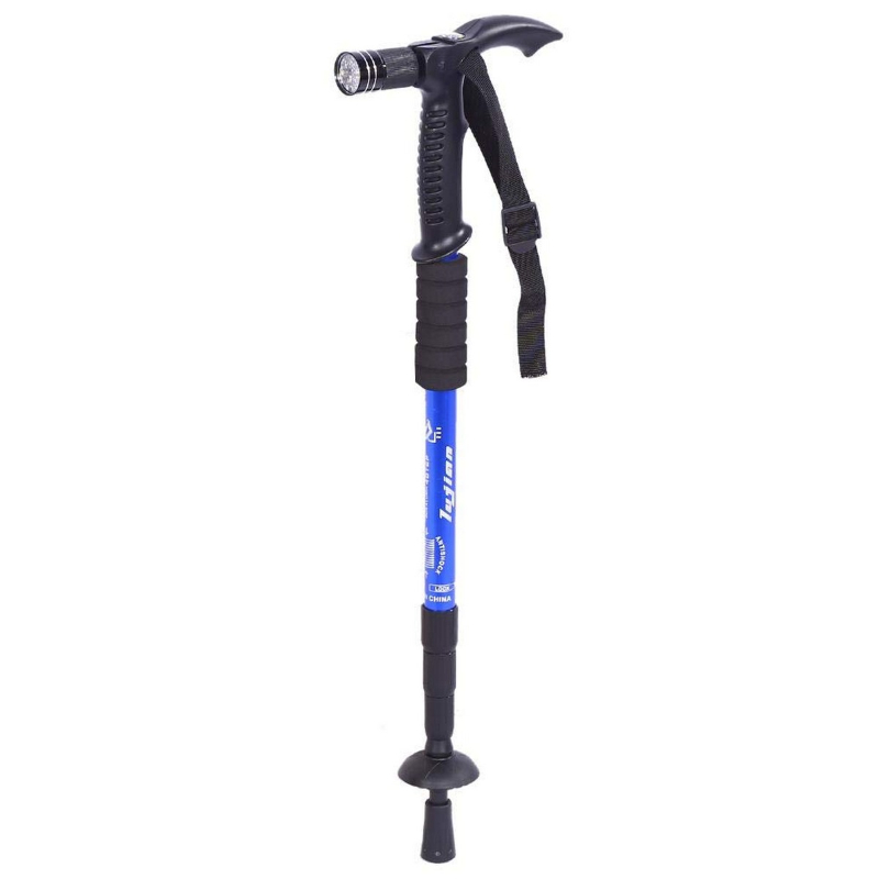Adjustable Anti Shock LED Light Walking Stick Telescopic Pole Trekking Crutches