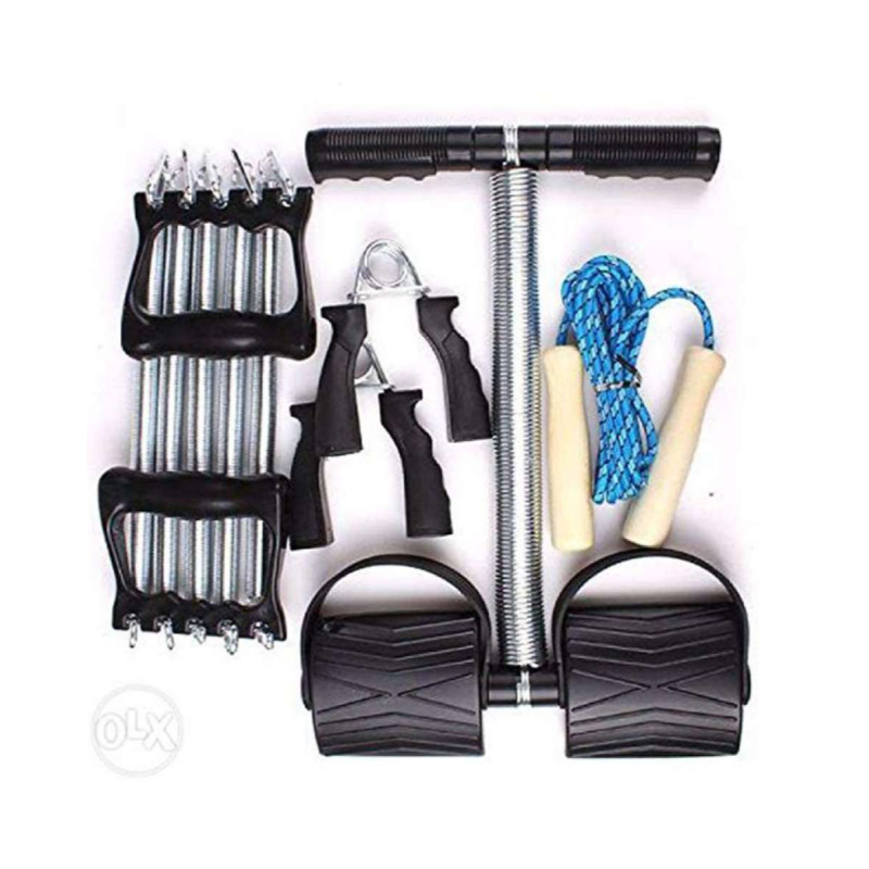 Pack of 4 - Fitness Set,Tummy Trimmer, Hand Grip, Skipping Rope & Chest Expander-6