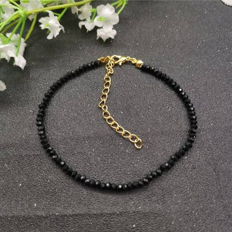 JCYMONG New Black glass beads anklet for girls style 2022