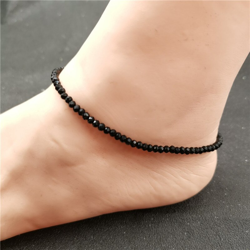 Simple Black Beads Anklets For Women 2022 Fashion Female Jewelry Women Ankle Bracelet on the Leg Femme Ladies Party Foot Jewelry