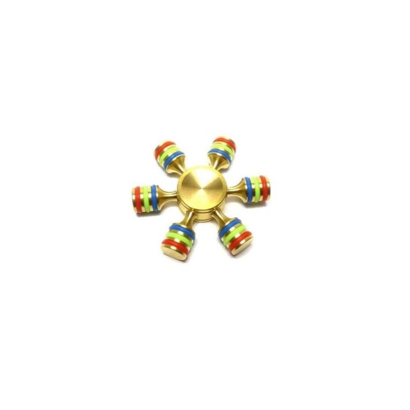 Hexa Sided Metallic Fidget Spinner - Golden