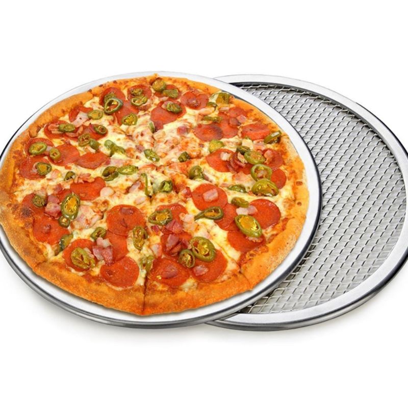 Non-Stick Mesh Pizza Screen Plate, Mesh Pizza Screen Baking Tray, Stainless Steel Pizza Mesh Plate