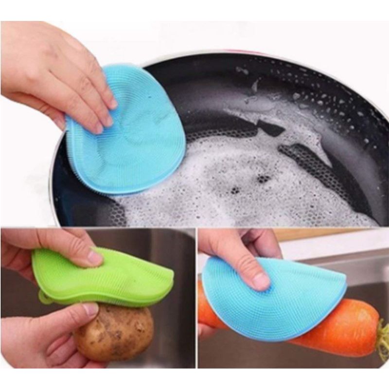 Multifunctional Antibacterial Dish Washing Brush Silica Gel Flexible Cleaning Brush for Home, Kitchen and Bathroom