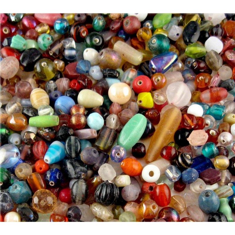 Pack of 100 - Mixed Design Assorted Shapes and Sizes Beads for Art and Craft