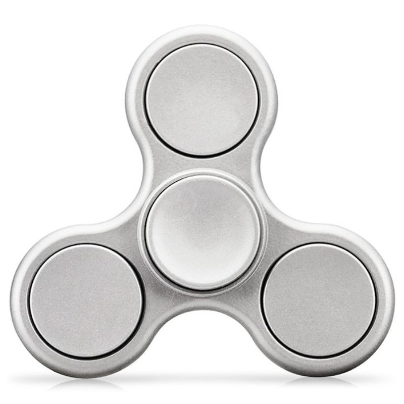 Stress Relief Tri-wing Matte Surface Fidget Spinner - Silver