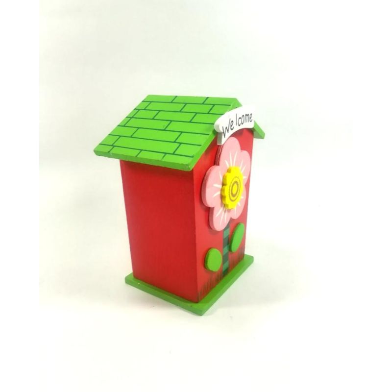House Shaped Wooden Coin Box
