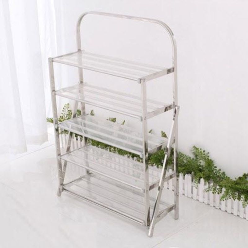 Stainless Steel 4 Layers Folding Shoe Rack