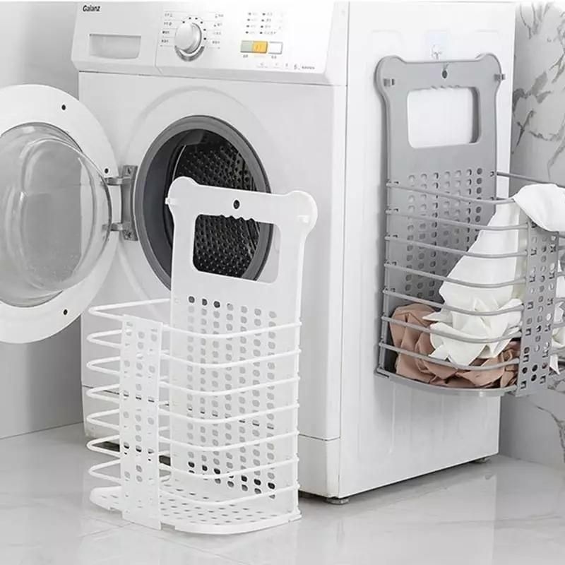 Foldable Wall-Mounted Laundry Hamper Plastic Wall Hanging Type Laundry Basket Pop-Up Laundry Storage Hamper