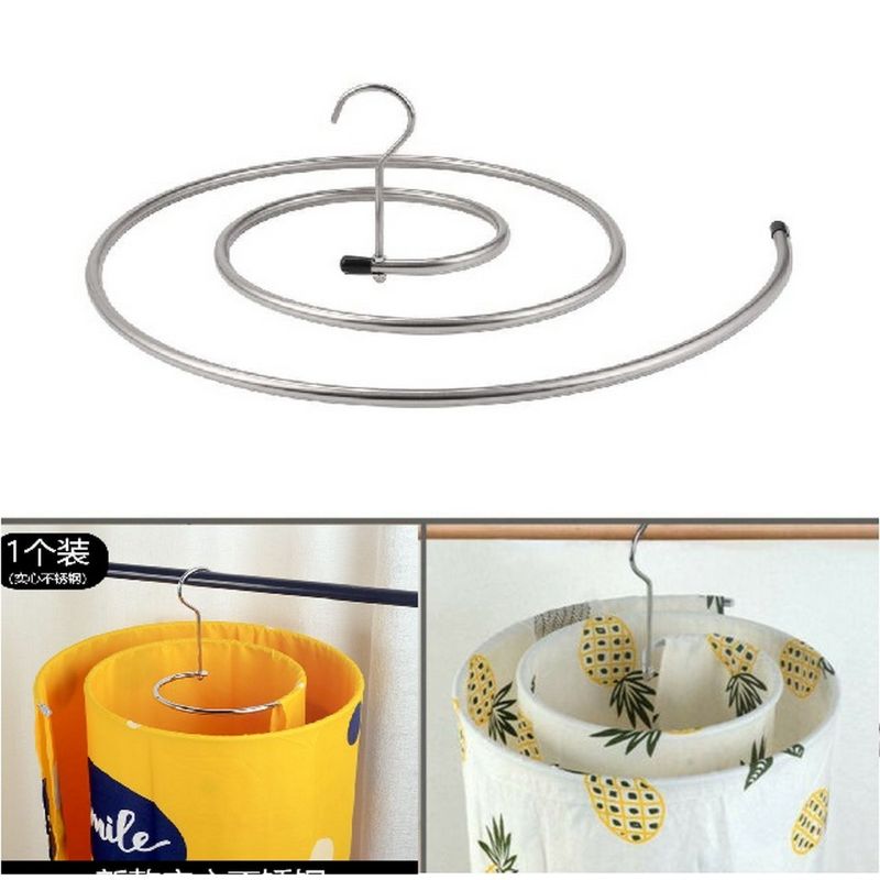 Portable Multifunctional Stainless Steel Spiral Hanger Bed Sheet Drying Rack, Round Rotatable Spiral Drying Rack Blanket Hanger, Round Towel Hanger