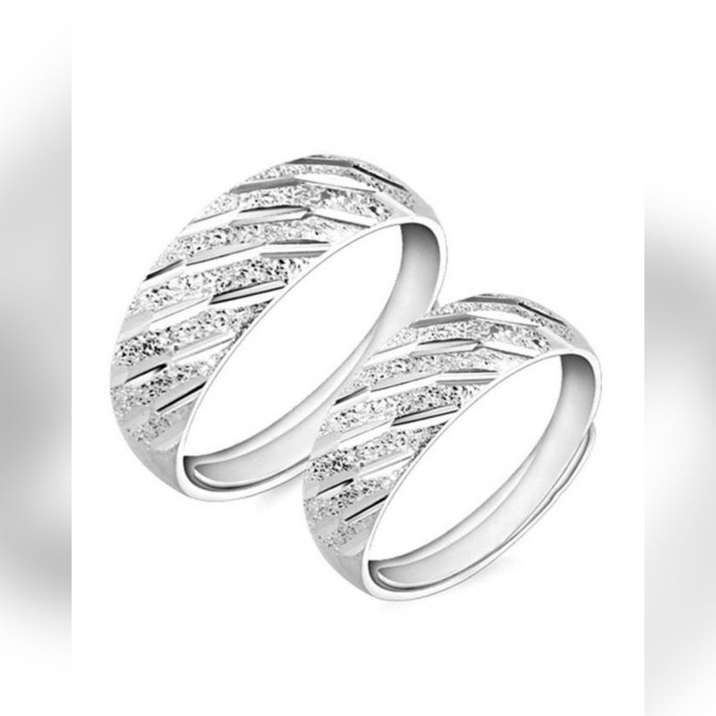 Pack of 2 - Silver Plated Metal Rings