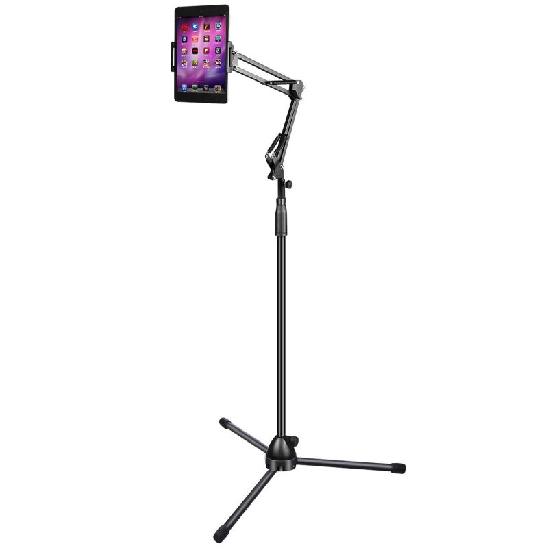 Floor Tripod Mobile Stand With Adjustable Long Arm, Mobile Stand For Lazy People