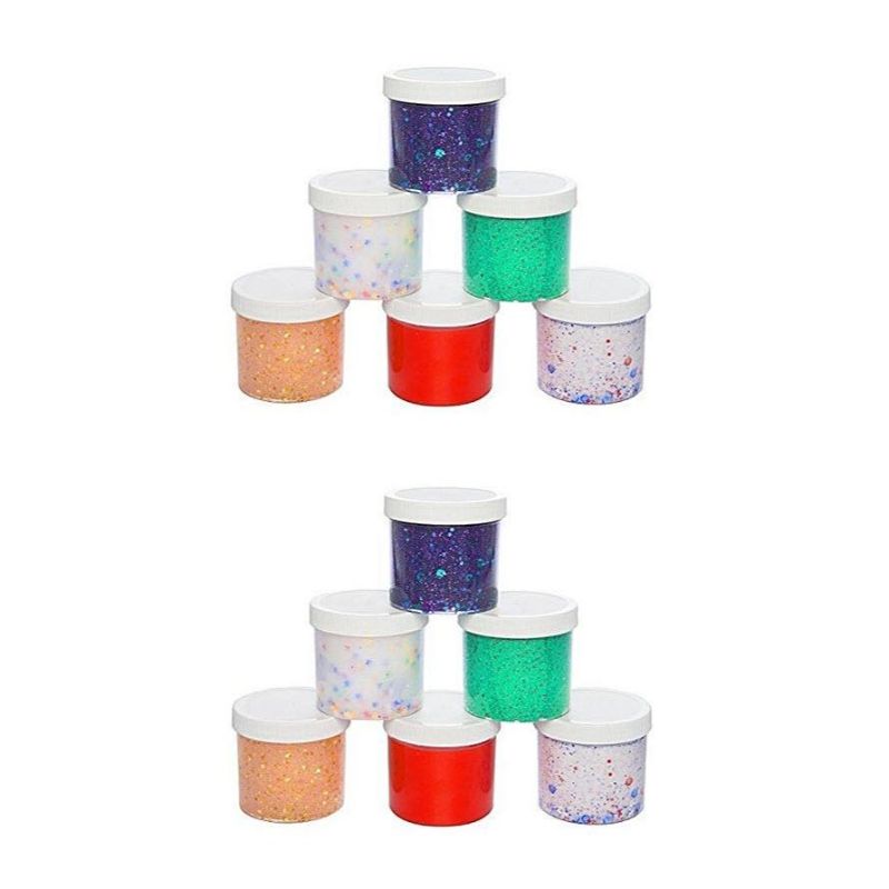 Pack of 12 - Playful Glitter Slime in Transparent Containers
