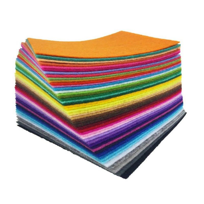 Pack of 24 - Plain Felt Fabric Sheets - 4x4 Inches