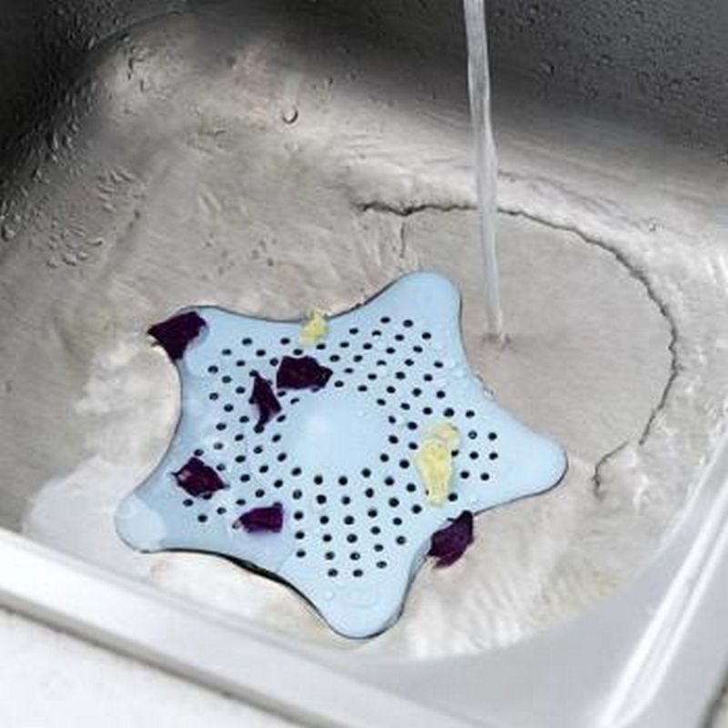 Five Pointed Star Kitchen Sink Anti Clogging Floor Drain Bathroom Filter Net Silica Gel Floor Drain - Random Color