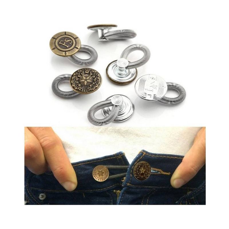 Pack Of 6 - Alloy Elastic Jeans Button Extender