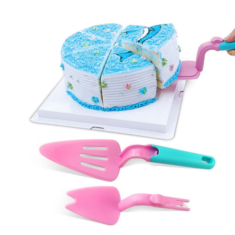 New Style Cake Server with 2 Layer Plate Easy Release Cake Serving Spatula