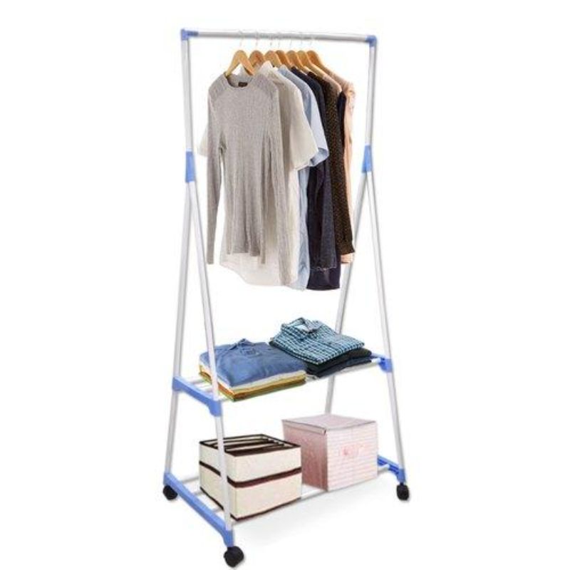 Foldable Vertical Telescopic Pole Triangle Clothes Drying Stand