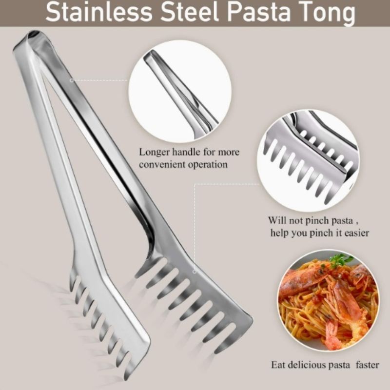 Stainless Steel Food Tong Serving Tong, Spaghetti Tong, Comb Shaped Tong, Pasta Tong