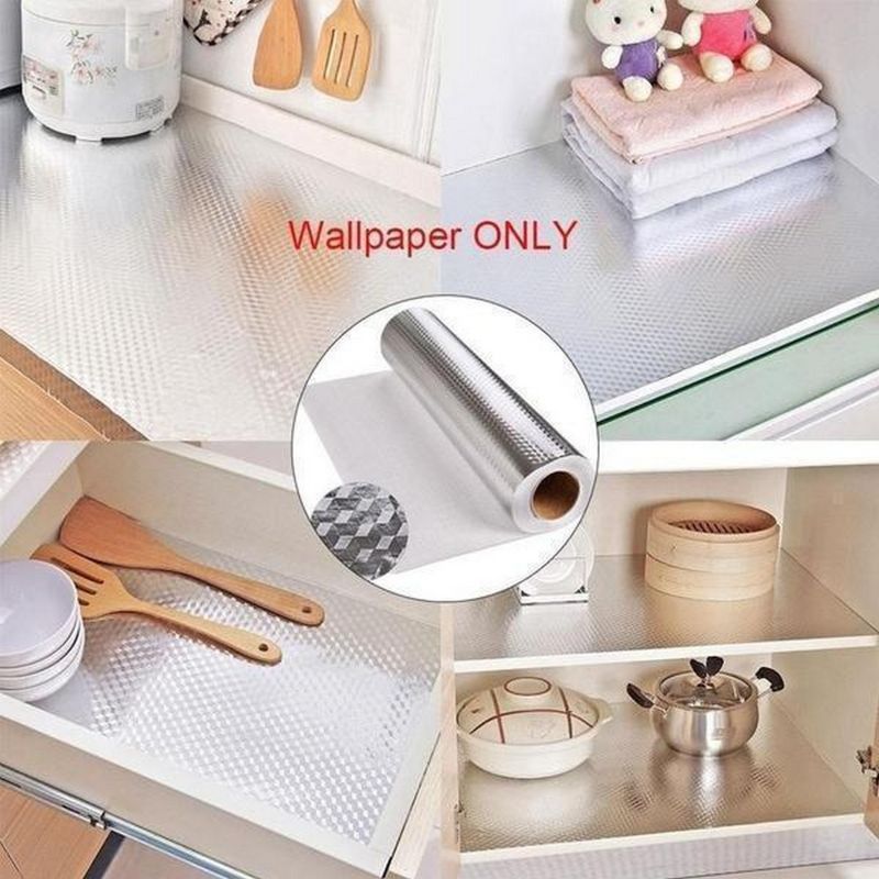 60cm x 200cm Kitchen Self Adhesive Oil Proof Waterproof Aluminum Foil Stove Oven Sticker Sheet