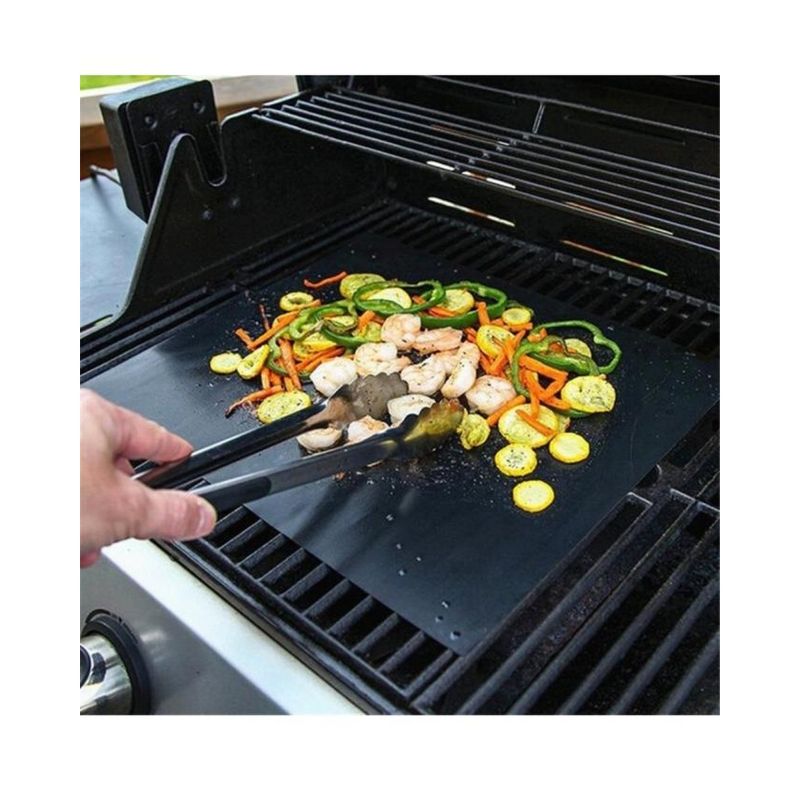 Non Stick BBQ Heat Resistant Barbecue Grill Mat - Reusable, Easy to Clean - Work on Gas Charcoal Electric
