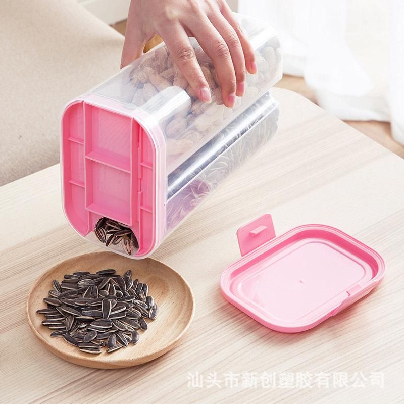 2 Compartment 2 in 1 Food Storage Jar, Cereal Dispenser, Pulses Container