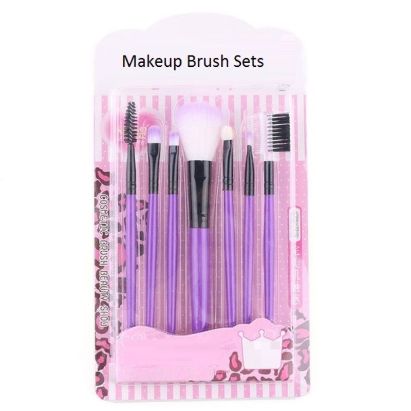7 Pc's Cosmetic Face Blush Eye Shadow Make-up Brushes Kit Tools - Random Color