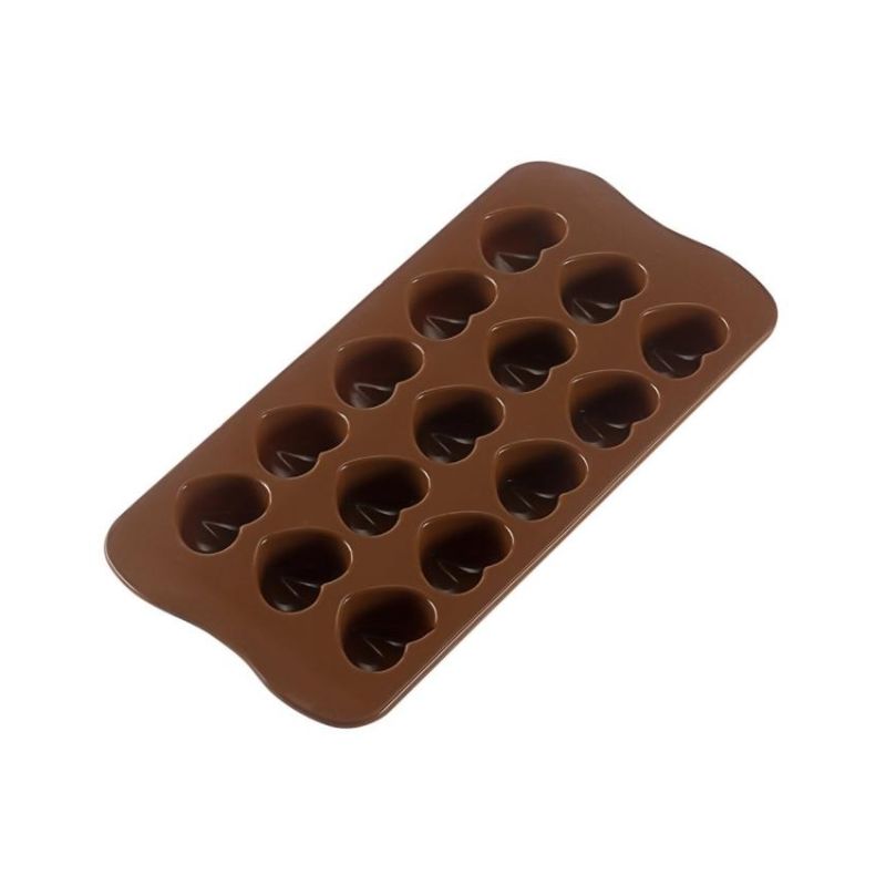 Heart Shaped Silicone Mold For Chocolate, Jelly & Candy - 15 Piece Set