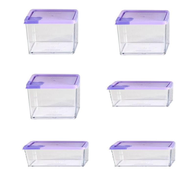 Set of 6 - Multipurposed Mini & Small Container with Violet Tap Lid