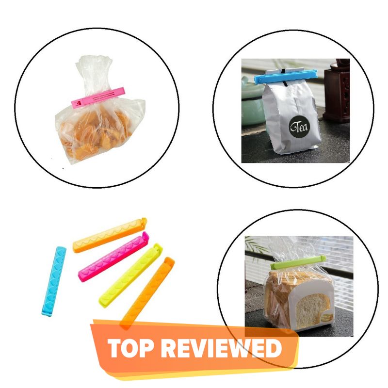Pack of 5 - Multicolor Reusable Plastic Food Snack Storage Seal Sealing Bag Clips Sealer Clamp Plastic Tool