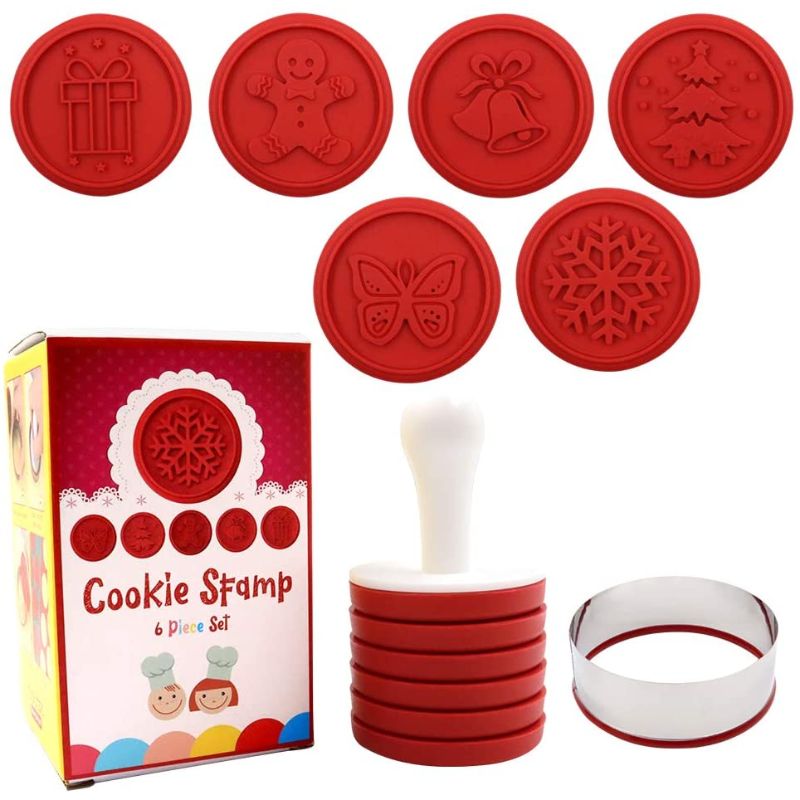 6 Pieces Cookie Stamps Set, High Heat Resistant Cookie Stamp