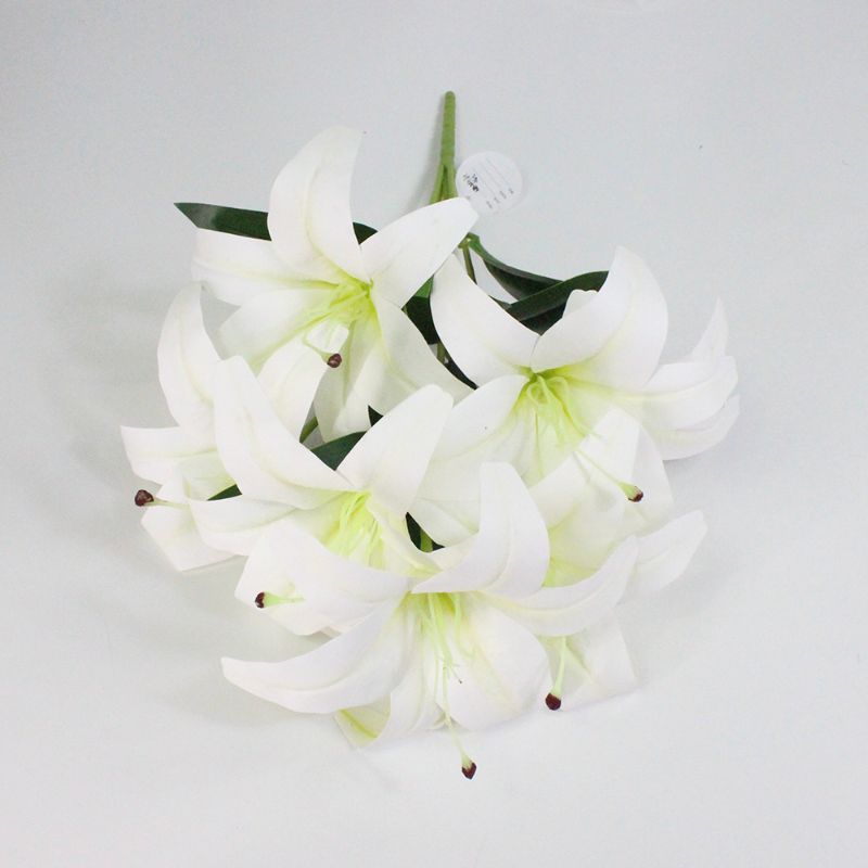 Bunch of 9 - Artificial Star Lilly Flowers for Home & Office Decor, Tigerr Lilly Flowers, Oriented Lilly Flowers, Full Bloom Fakee Latex Real Touch Artificial Flower