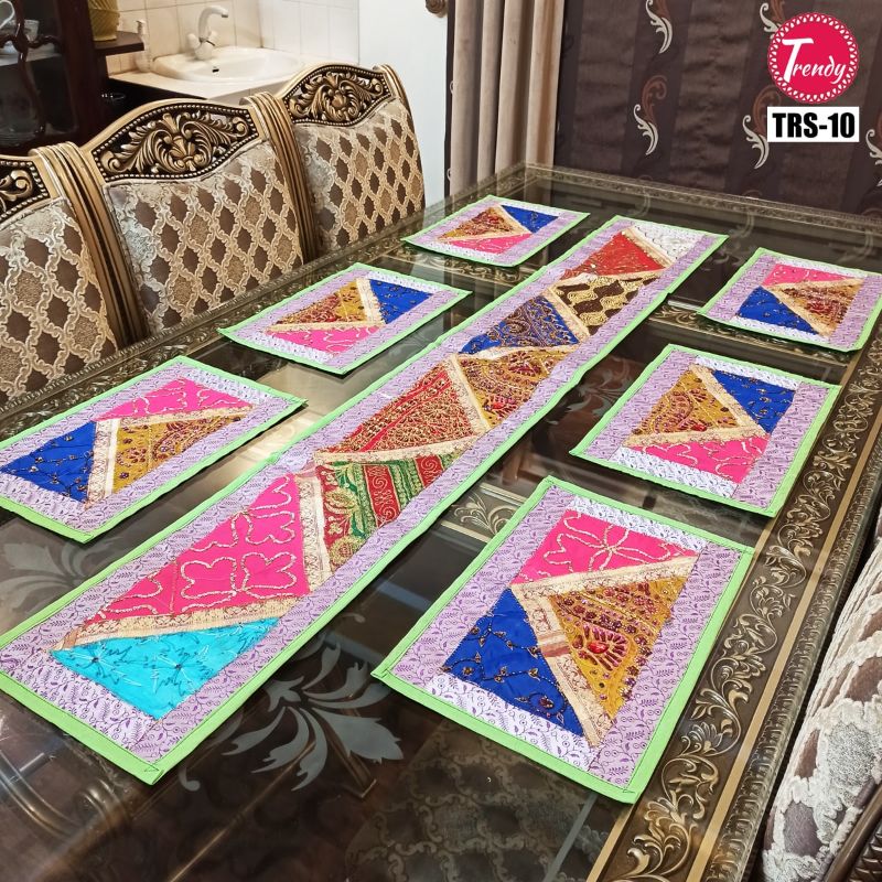 Sindhi Hand Embroidery Runner Set And Place Mat Set TRS-010