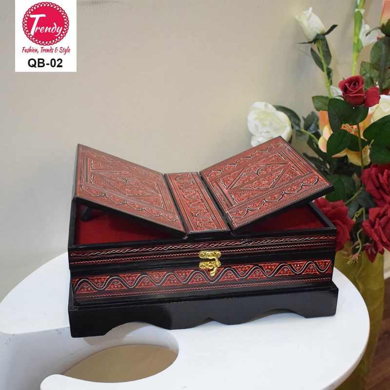 Wooden Quran Box & Rehail With Nakshi Art 2 In 1