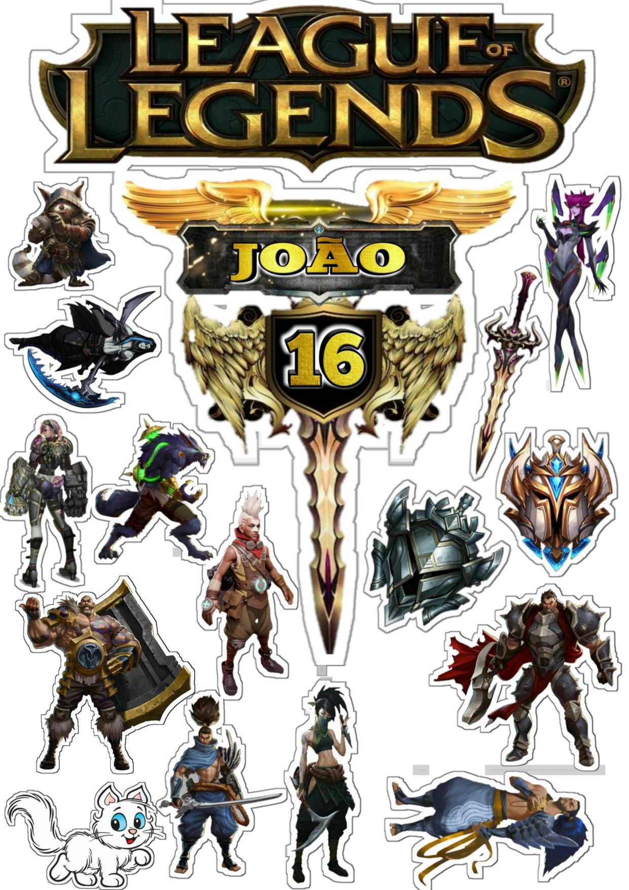 Legend Of League Decal Stickers pack of 10