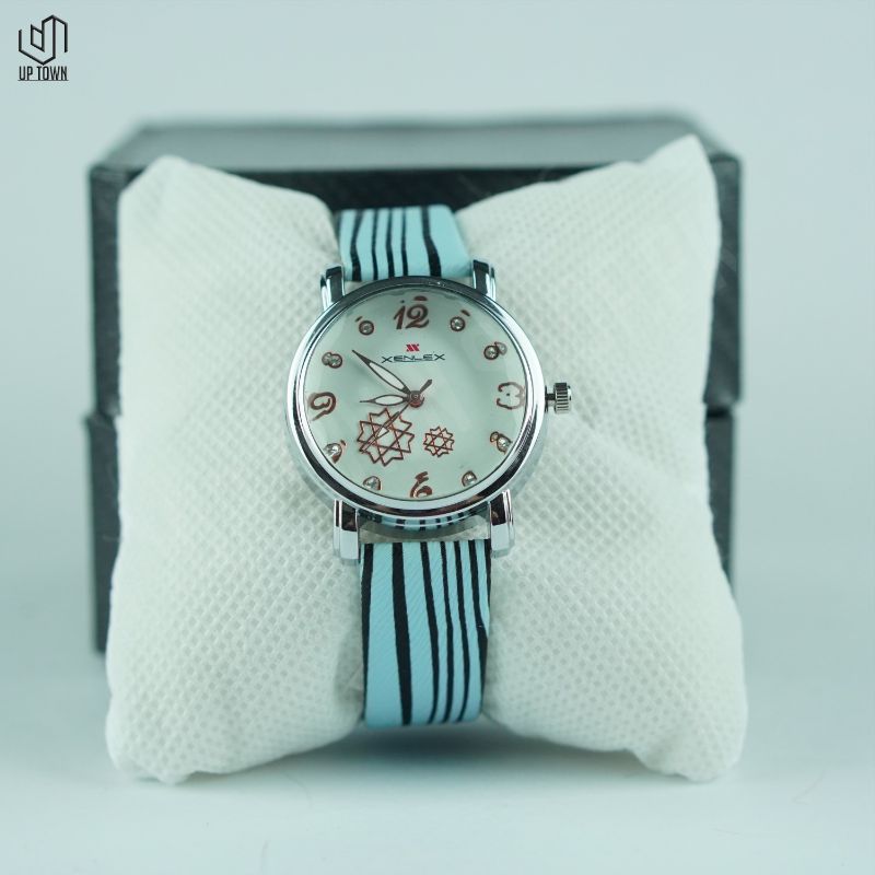 Xenlex Zebra Blue Strap Watch With White Dial