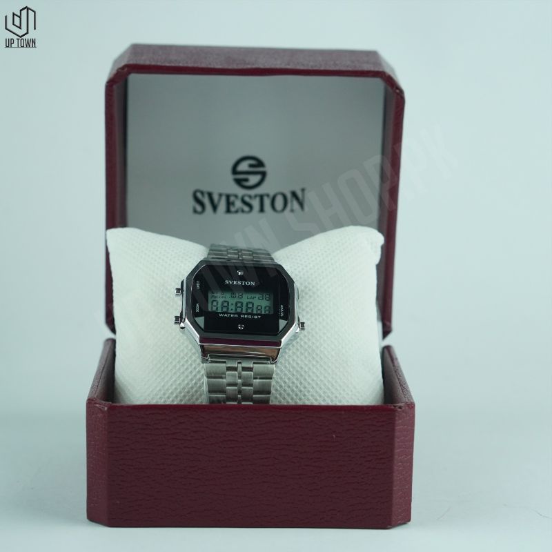 Sveston Vintage Digital Silver Chain watch