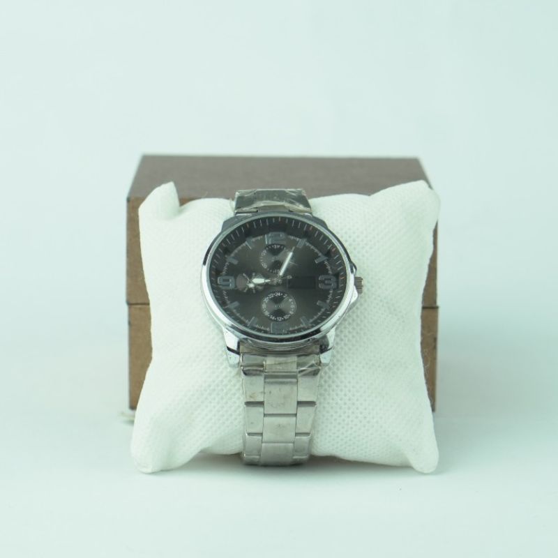 N Brand Silver Watch with black Dial