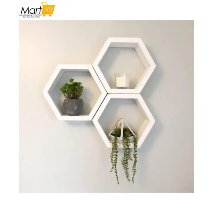 Home Decor Hexagon white Honeycomb 3pc