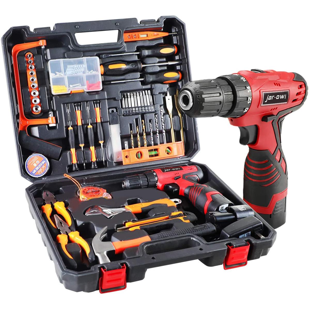 CHEAP Tool Set with Drill, 116pcsTools Combo Kit, 16.8V Home Tool Kit Drill Set, Cordless Hammer Drill Tool Kit, DIY Hand Accessories Tool Kits