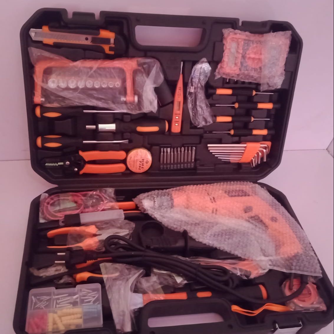 Imported 128 Pcs Toolkit With 100% Pure Copper Winding 1250watt Electric Drill Machine compilate Accessory